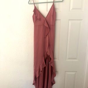 Satin Mauve High Low Dress